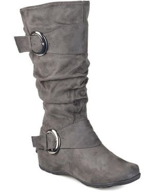 Journee Collection Journee Jester Extra Wide Calf Side Buckle Tall Boot - Gray