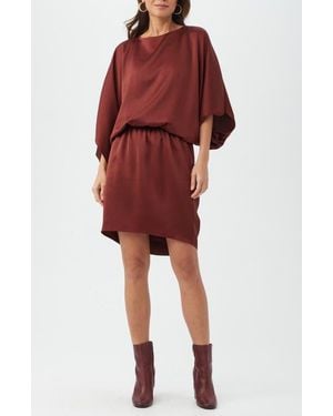 Trina Turk Manhattan Dropped Waist Dress - Red
