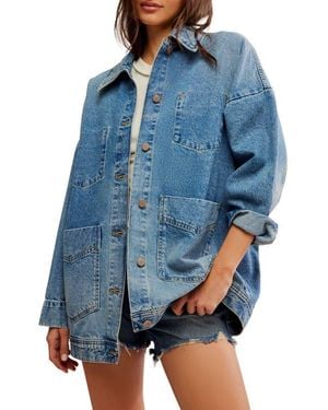 Free People Avery Denim Chore Jacket - Blue