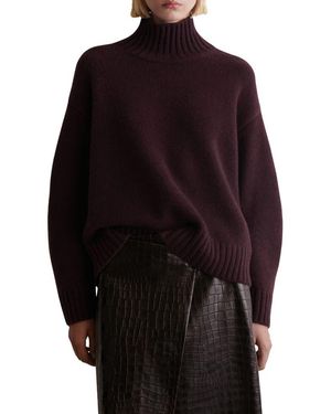 COS Funnel Neck Cashmere Sweater - Black