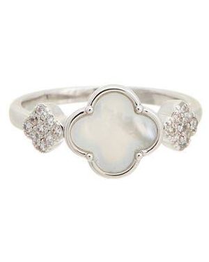Juvell Mother-Of-Pearl & Cubic Zirconia Clover Ring - White