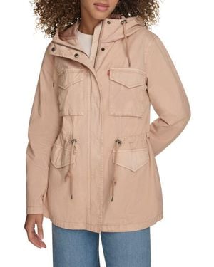 Levi's Military Four-Pocket Zip Hooded Jacket - Natural