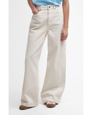 Barbour Maisie High Waist Wide Leg Jeans - White