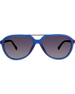 Eco Tiber 56Mm Polarized Shield Sunglasses - Blue