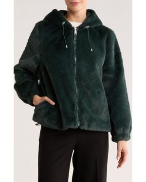 Rebecca Minkoff Faux Fur Hooded Jacket - Green