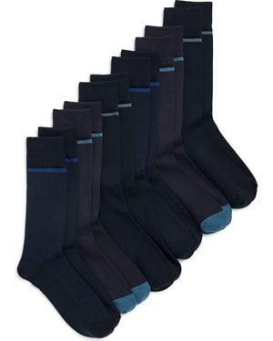 Ted Baker Assorted 6-Pack Crew Socks - Blue