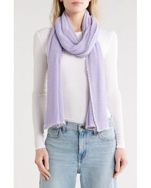 Portolano Whipstitch Trim Scarf - Purple
