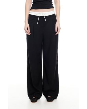 Lioness Frankie Pleated Tie Waist Pants - Black