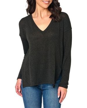 Gibsonlook V-Neck High-Low Tunic - Black