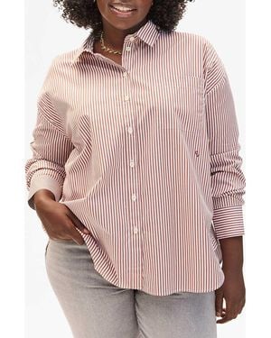 Clare V. Emilette Oversize Button-Up Shirt - Pink