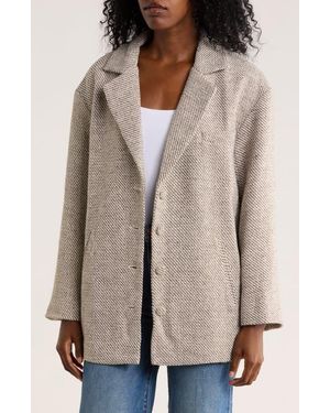 JACQUIE THE LABEL Gordes Oversize Tweed Blazer - Gray