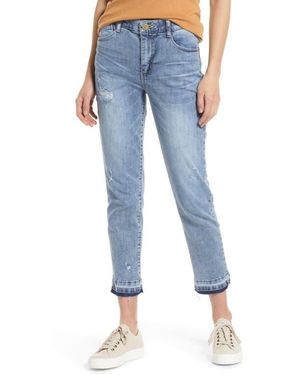 Wit & Wisdom 'Ab'Solution Distressed High Waist Ankle Skinny Jeans (Nordstrom Exclusive) - Blue