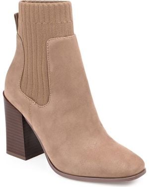 Journee Collection Adalia Block Heel Bootie - Brown