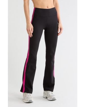 DKNY Side Stripe High Waist Flare Leggings - Black