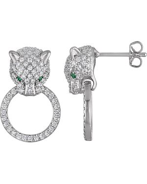 FZN Jaguar Cubic Zirconia Hoop Earrings - Metallic
