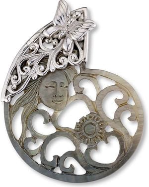 Samuel B. Sterling & Shell Goddess Pendant - Metallic