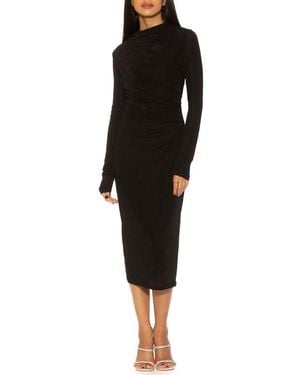 Alexia Admor Kim Bodycon Long Sleeve Midi Dress - Black
