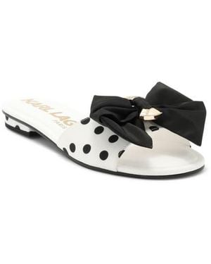KARL LAGERFELD Ciaran Bow Slide Sandal - White