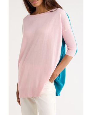 Diane von Furstenberg Diane Oversize Colorblock Wool Sweater - Pink