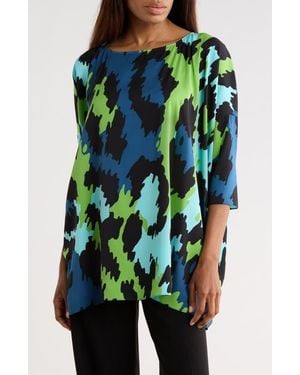 Diane von Furstenberg Diane Silk Blend Tunic Top - Blue