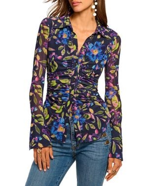 Ramy Brook Talisa Floral Button-Up Shirt - Blue