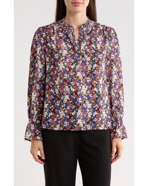 Gemma  Jane Georgette Button Front Top - Multicolor