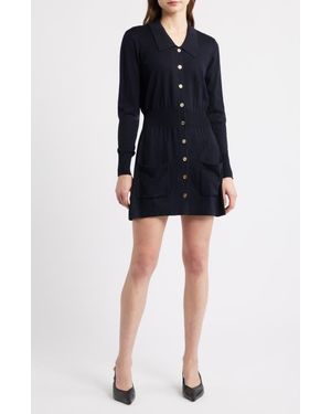 FRAME The Knit Long Sleeve Dress - Black