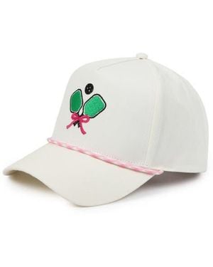 David & Young Pickleball Embroidered Cotton Baseball Cap - White