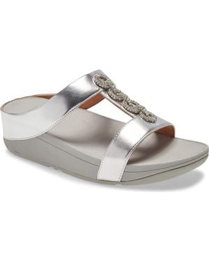Fitflop Fino Sparkle Wedge Slide Sandal - Metallic