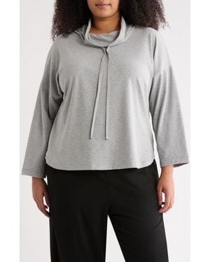 Max Studio Funnel Neck Top - Gray
