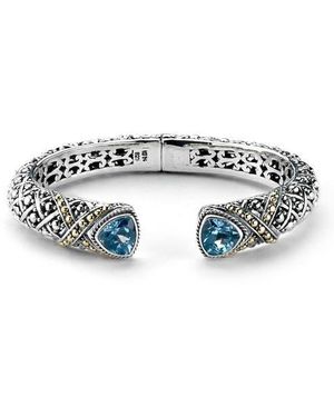 Samuel B. Semiprecious Stone Textured Bangle Bracelet - Blue