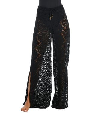 Sunshine 79 Open Stitch Cover-Up Beach Pants - Black