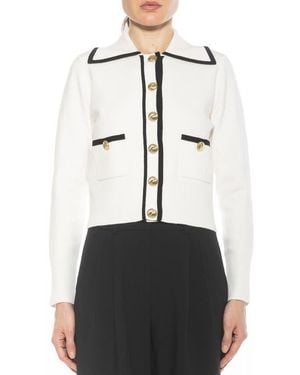 Alexia Admor Mari Tipped Button-Front Sweater Jacket - Black