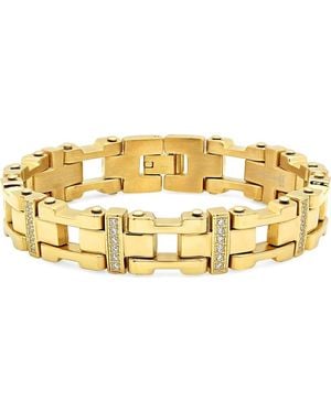 Steeltime 18K Plated Crystal Link Bracelet - Metallic