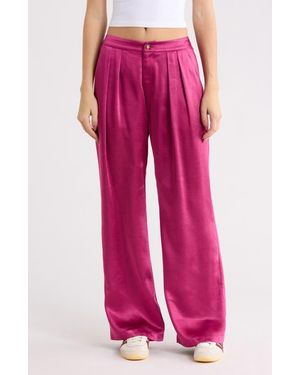 Wishlist Satin Wide Leg Pants - Pink