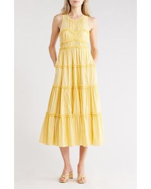 Cinq À Sept Sirrina Ruffle Tiered Dress - Yellow