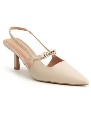 New York & Company Cindy Pointed Toe Slingback Pump - Natural