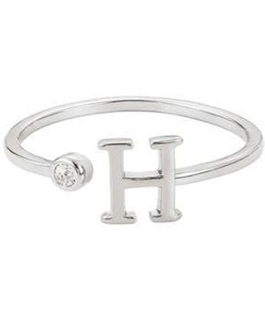 Adornia Cubic Zirconia Initial Adjustable Band Ring - Multicolor