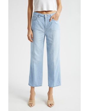 L'Agence June High Waist Crop Stovepipe Jeans - Blue