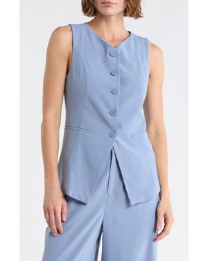 Leith Longline Vest - Blue