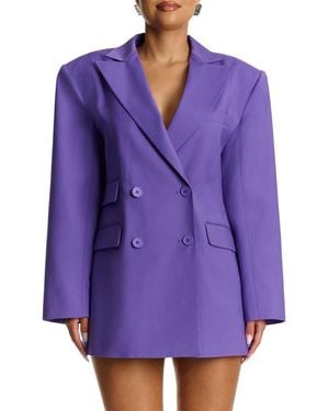 Naked Wardrobe Oversize Long Sleeve Blazer - Purple