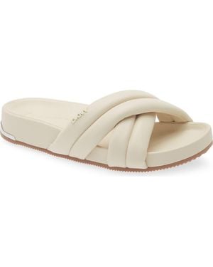 DKNY Indra Crisscross Platform Slide Sandal - White