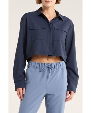 Beyond Yoga Midtown Crop Jacket - Blue