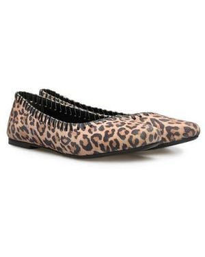 Jelavu Ella Whipstitch Suede Ballet Flat - Black