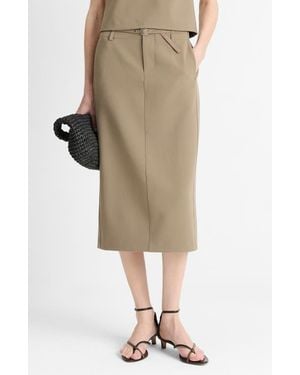 Vince Belted Pencil Skirt - Natural
