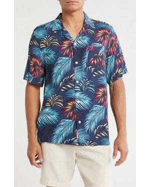 Original Penguin Short Sleeve Camp Shirt - Blue