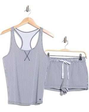 Calvin Klein Jersey Tank & Shorts Pajama 2-Piece Set - Blue