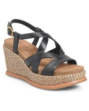 Söfft Devyn Slingback Espadrille Platform Wedge Sandal - Black