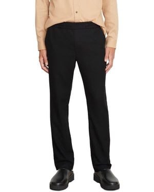 Vince Wool Blend Flannel Pull-On Pants - Black