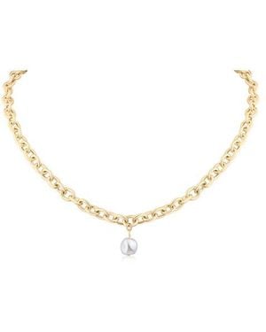 Jardin Faux Pearl Pendant Necklace - Metallic